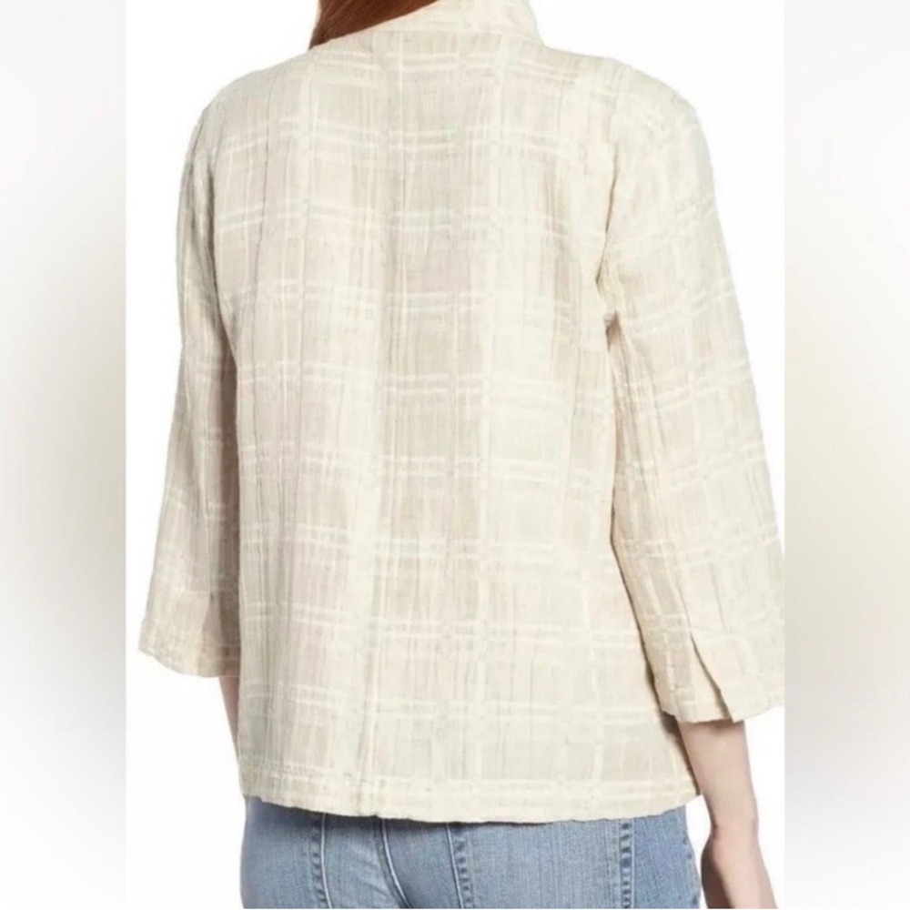 Eileen Fisher Cream Linen Open Blazer - Picture 5 of 10